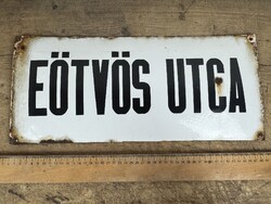 -AX887- Zománctábla Tábla Eötvös Utca