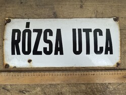 -AX888- Zománctábla Tábla Rózsa Utca
