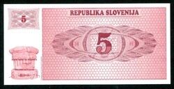 Szlovénia 1990 5 Tolár UNC
