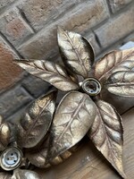 Vintage Massive brass flower wall lamps - 1970s, stamped