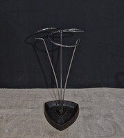 Vintage Chrome-Plated Umbrella Stand with Cast Iron Base