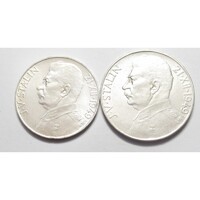 Csehszlovákia,50-100 korun 1949 - Sztálin 70. születésnapja aUNC+ ezüst 24.00g500