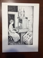 Kondor Lajos - thermal analysis (social realist etching).