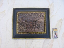 Mulatozók a csárdában. Réz v. bronz falikép, dombormű, relief