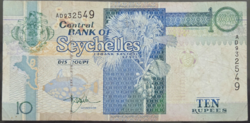 Seychelles szigetek 10 Rupees / Rúpia 1998, F+.