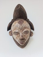 Afrikai maszk patinás fa maszk Punu népcsoport Gabon africká maska afrikanische Maske D911 391 7567