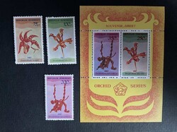 Indonézia postatiszta virágok 1980