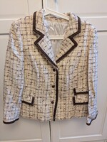 Vintage , női L-es 44-es tweed szövet blézer, szövet kis kabát , szép darab !