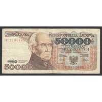 Lengyelország,50000 zlotych 1989 F