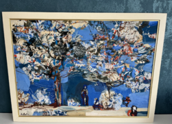 SCHOLZ ERIK 1926-1995 PAINTING, WITH TREES AND PEOPLE