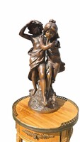 Auguste Moreau.Antik Francia bronz szobor B811