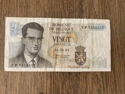 Belgium 20 Francs 1964  VF-