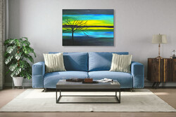 JMModernAbstract TWILIGHT BY THE LAKE 100X70X4 cm Modern Contemporary Painting