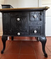 Beautiful German Cast Iron Kitchen Stove, Perfect Condition, with Water Tank, circa 1900