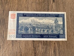 Cseh-Morva Protektorátus 100 Korona 1940 XF+