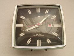 Table Clock 02 - Mechanical Wind-up Alarm Clock Diamond, works, 1970s - retro, without stand