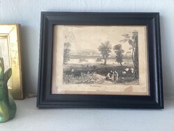 Vác, Steel Engraving 1850, Meyers Universum (Geszti dry seal steel engraving)