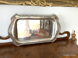 Large Silver Tray with Floral Border, 1145g