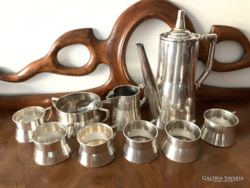 ART DECO SILVER 6-PERSON COFFEE SET, 1006g