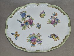 Herendi Viktória mintás porcelán kínáló tál, tálca