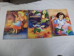 3db Disney mese könyv, Hamupipőke, Aladdin, Hófehérke (7734)