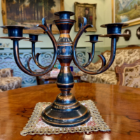 Art Deco stílusú ötágú gyertyatartó – karakteres vintage darab