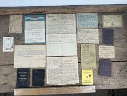 -AX910- Anda Gyula hagyaték iratok igazolványok MÁV arcképes törzskönyv távirat régi papírrégiség