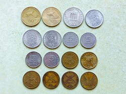 Görögország 16 db Különböző Érme 2 5 10 20 50 Drachma 1973-1990