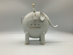 Ritka Aquincumi kézzel festett porcelán elefánt Ősz Szabó Antónia tervezése