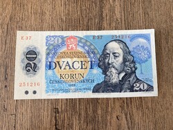 Csehszlovákia 20 Korona 1988 XF+