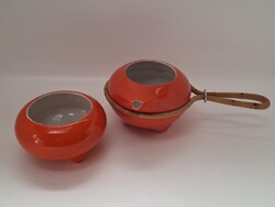 Zsolnay Ildikó Várdeák Coffee Pot and Sugar Bowl, 2 pcs in one. Marked
