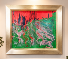 Korniss Dezső - ZöldÁr enamel painting