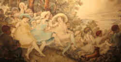 Wonderful Prihoda István / 1891-1956 / : Majestic Colored Copper Engraving