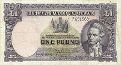 1 font pound 1940-55 T.P. Hanna Új Zéland Ritka