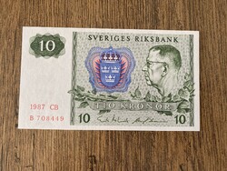 Svédország 10 Korona 1987 UNC