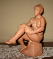 CSODÁS GRANTNER JENŐ / 1907-1983 / CERAMIC SCULPTURE : FEMALE NUDE