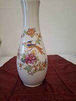 Hollóházi porcelán nagy méretű (31cm)paradicsom madaras váza.