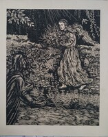 Gy. Szabó Béla (erdélyi magyar grafikus) - Matilda és a földi paradicsom fametszete eladó !