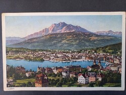 Antik képeslap Luzern panoráma 1920