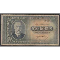 Csehszlovákia,100 korun 1945 F