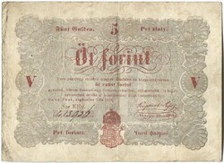 5 forint 1848 Kossuth banknote with red lettering
