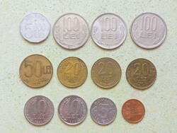 Románia 12 db Különböző Érme 5 Bani 5 10 20 50 100 5000 Lej Lei 1990-2021