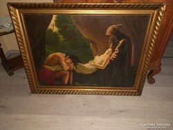 Hatalmas Muzeális késő Barokk festmény 1740-ből közel 300 éves darab