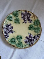 Hollóházi antique beautiful majolica wall hanging decorative plate with organ motif