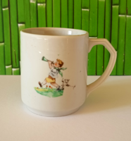 ANTIK MESE MINTÁS KISPEST PORCELÁN BÖGRE
