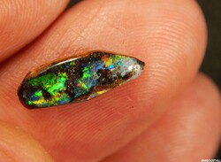 Colorful, original Australian boulder opal, natural, hand-polished, from a specialist with Guarantee