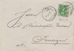 CH 101 - Antik svájci boríték 1908-ból - Bern Mattenhof bélyegzővel, Helvetia bélyeg