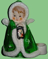 1958. HUMMEL GOEBEL Janet Robson Art Deco porcelán figura angyalka gyertyatartó 10 cm RITKA DARAB