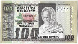 100 frank francs 20 ariary 1974-75 Madagaszkár Malgas Malagasy Köztársaság