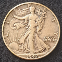 USA Walking Liberty .900 ezüst 1/2 Dollár 1942. (87)